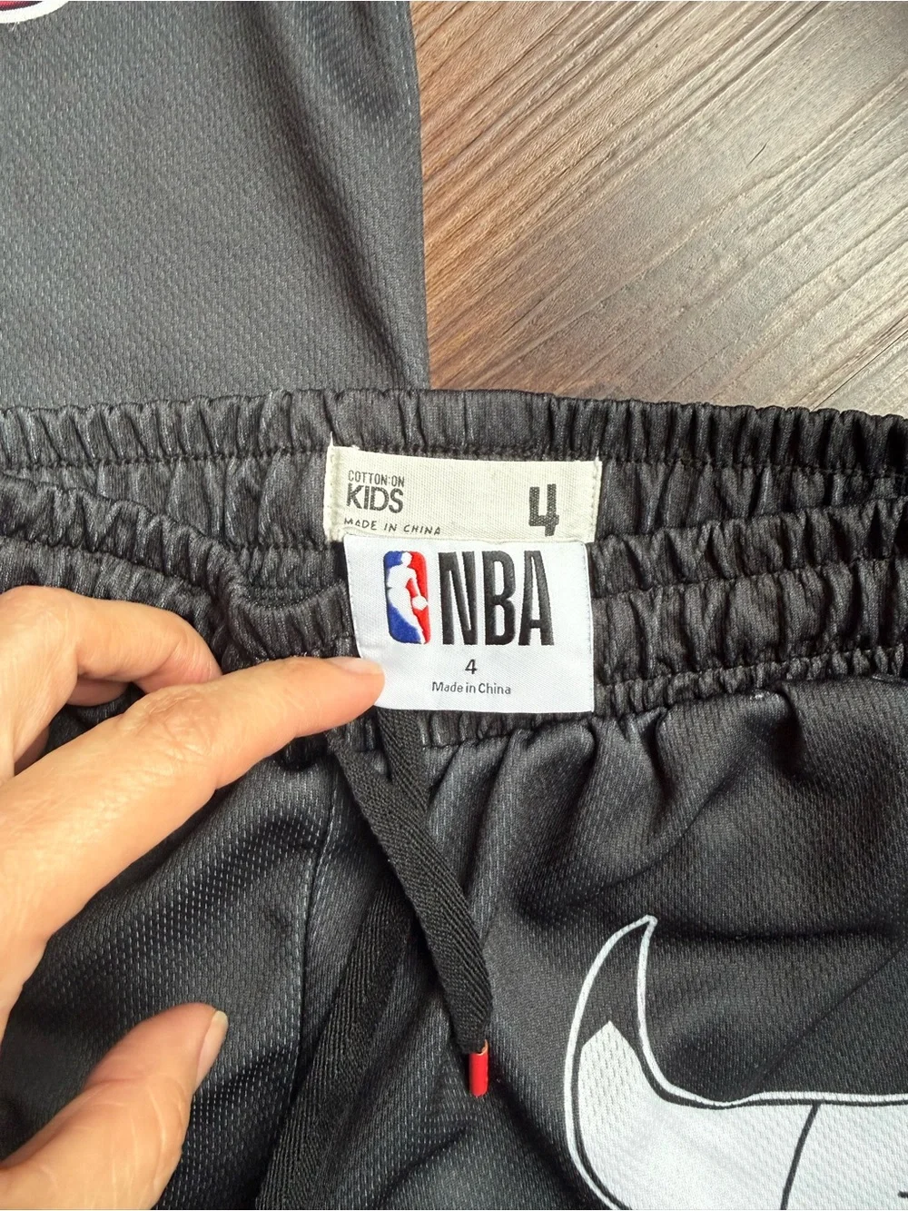 NBA Chicago Bulls Black Red Kids Matching Set